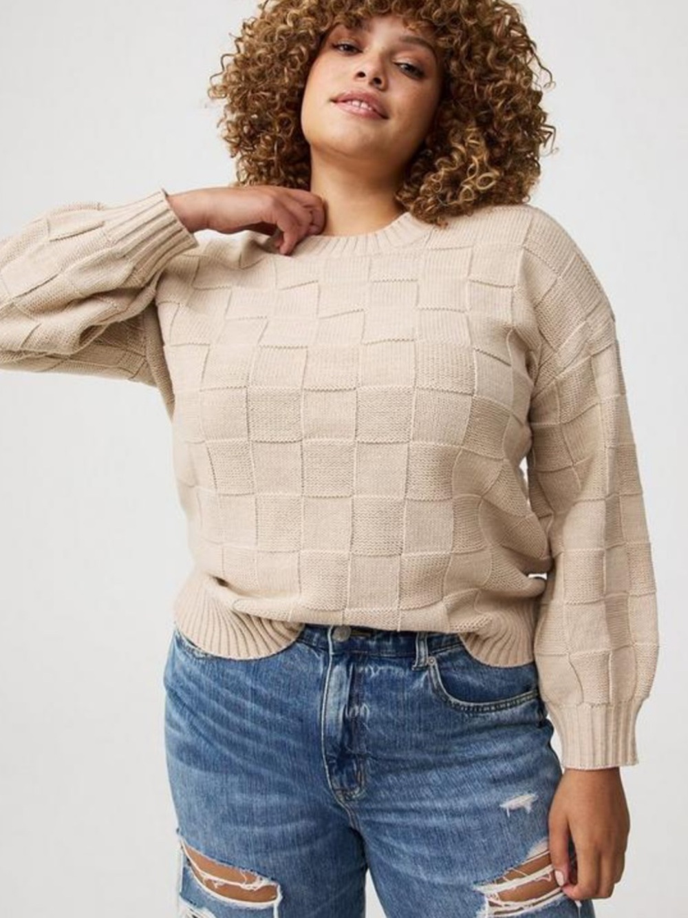 Torrid Basket Weave Knit Pullover Crewneck Sweater Size 2 (US 18) - Like New